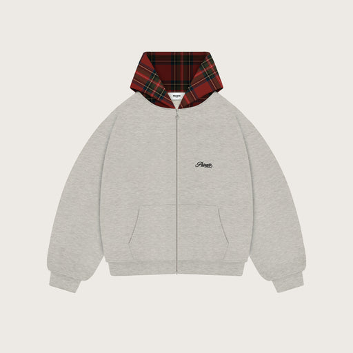 TARTAN HOOD ZIPPER